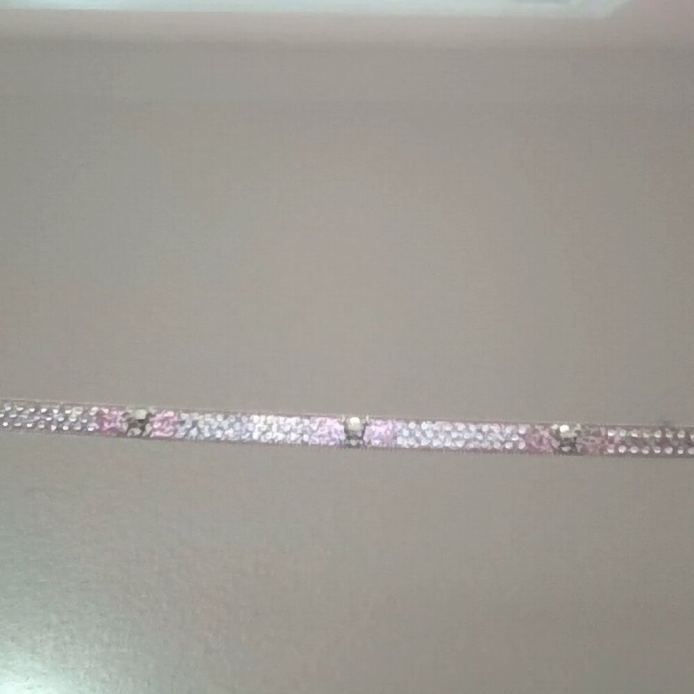 Silver and Pink Rhinestone Belt - Picture 5 of 5